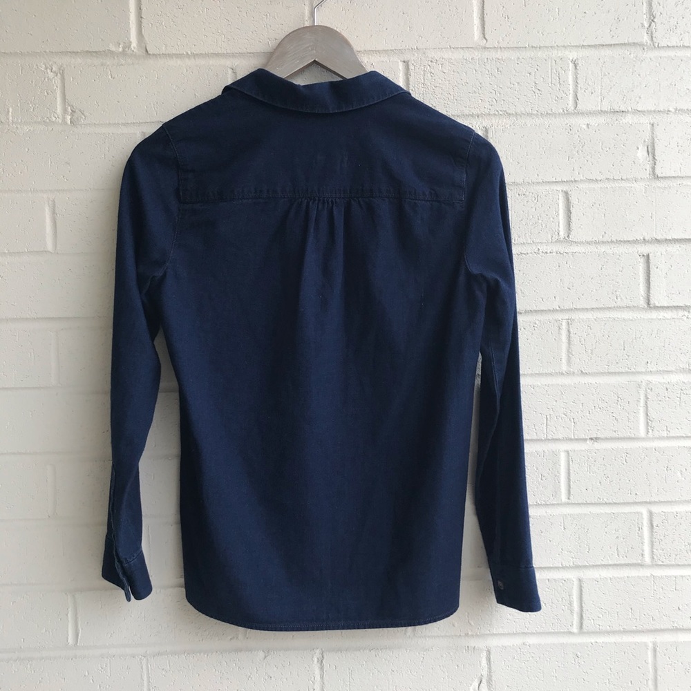 Madewell Dark Blue Chambray Cotton Button Down - Picture 6 of 6